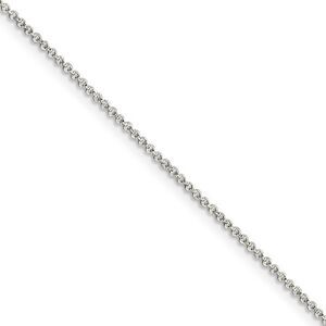 1.4mm Sterling Silver Solid Rolo Chain Necklace, 20 Inch